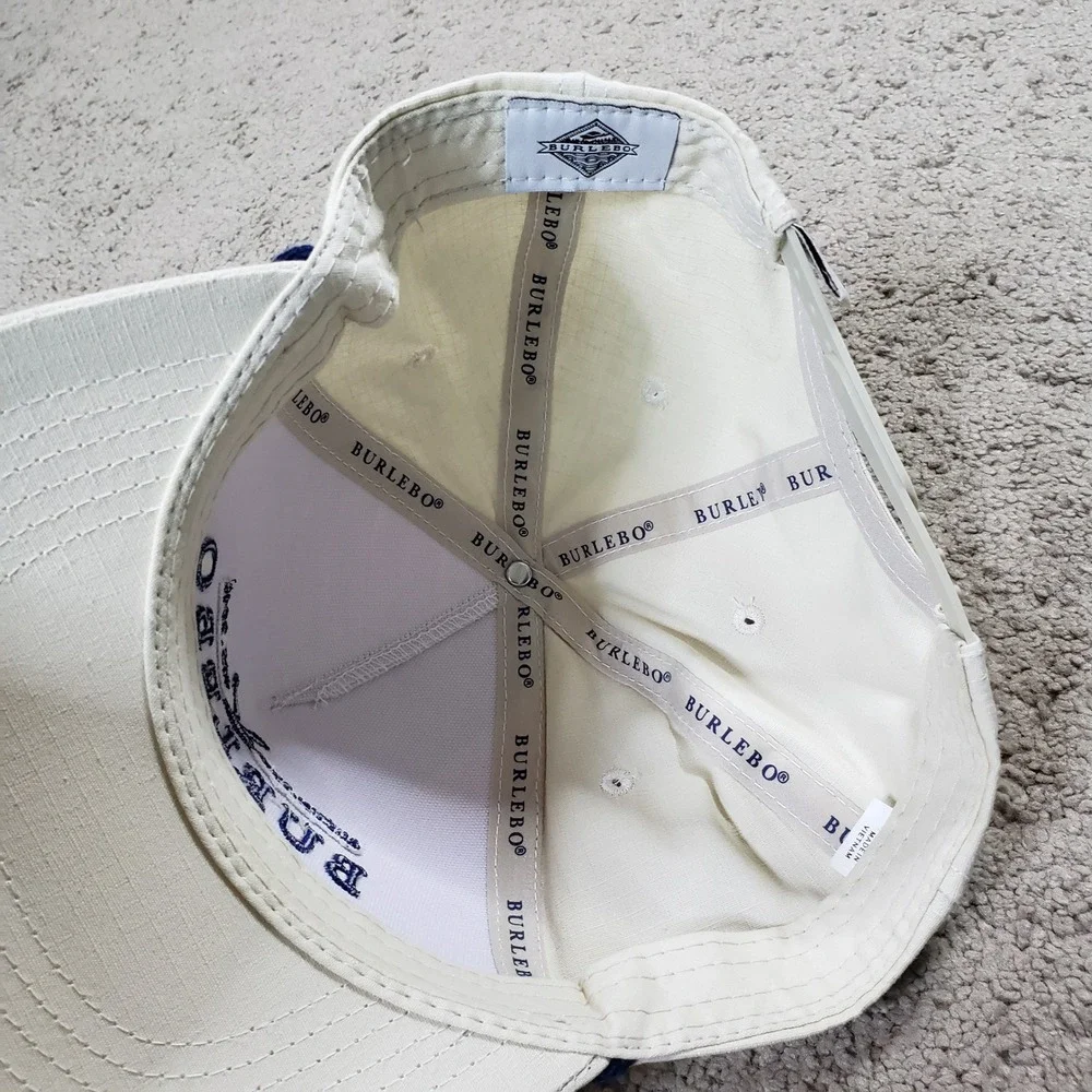 Burlebo Outdoors Rope Hat Cap Off White Navy Snapback Ripstop Adult Mens OSFA